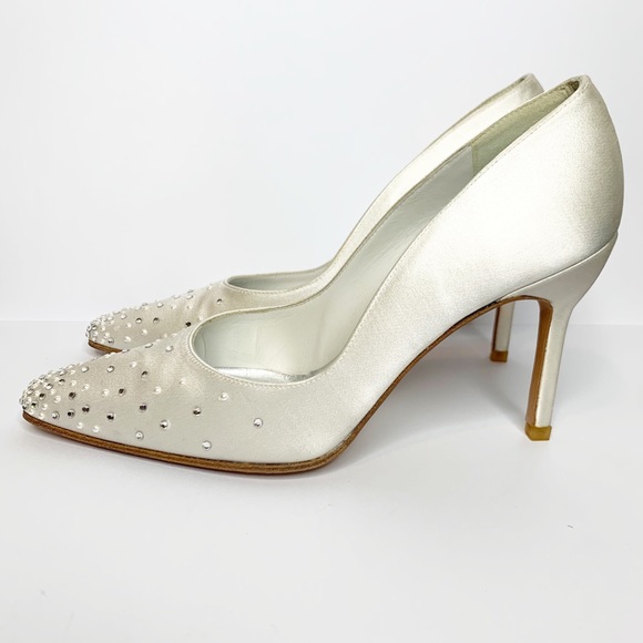 Stuart Weitzman Shoes - Stuart Weitzman satin sequin embellished heels